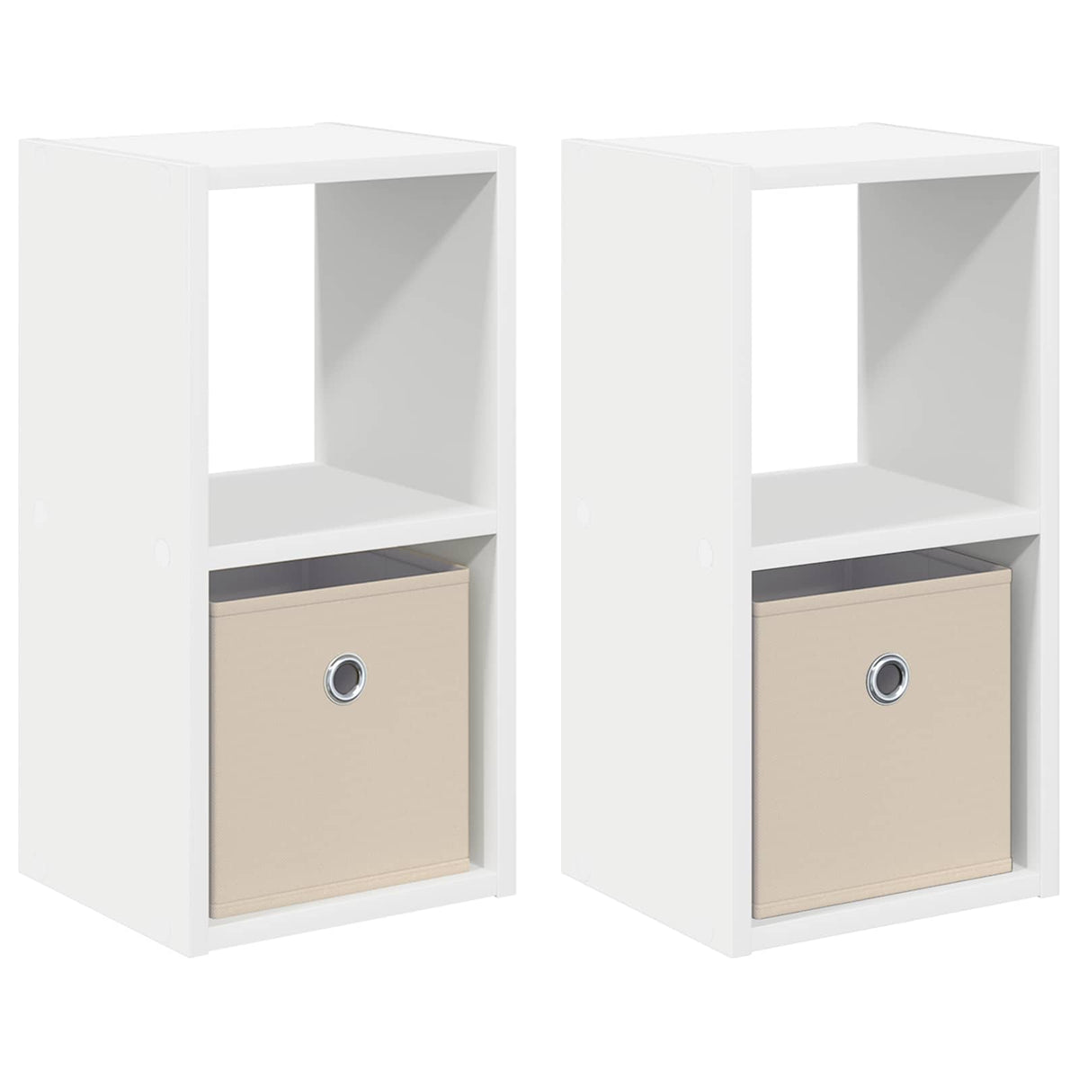 Sengebord 2 stk. Hvid 25,5 x 22 x 49,5 cm Konstrueret træ