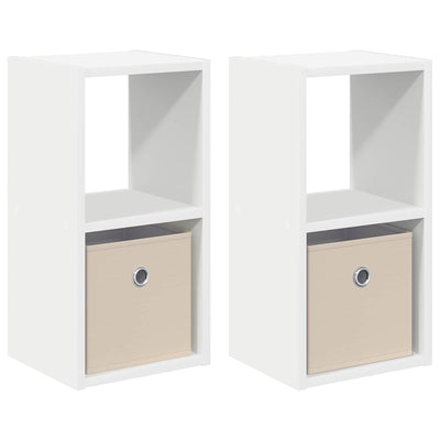 Sengebord 2 stk. Hvid 25,5 x 22 x 49,5 cm Konstrueret træ