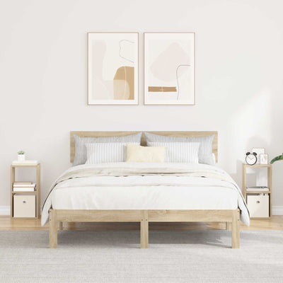 Sengebord 2 stk. Sonoma eg 25,5 x 22 x 49,5 cm Konstrueret træ