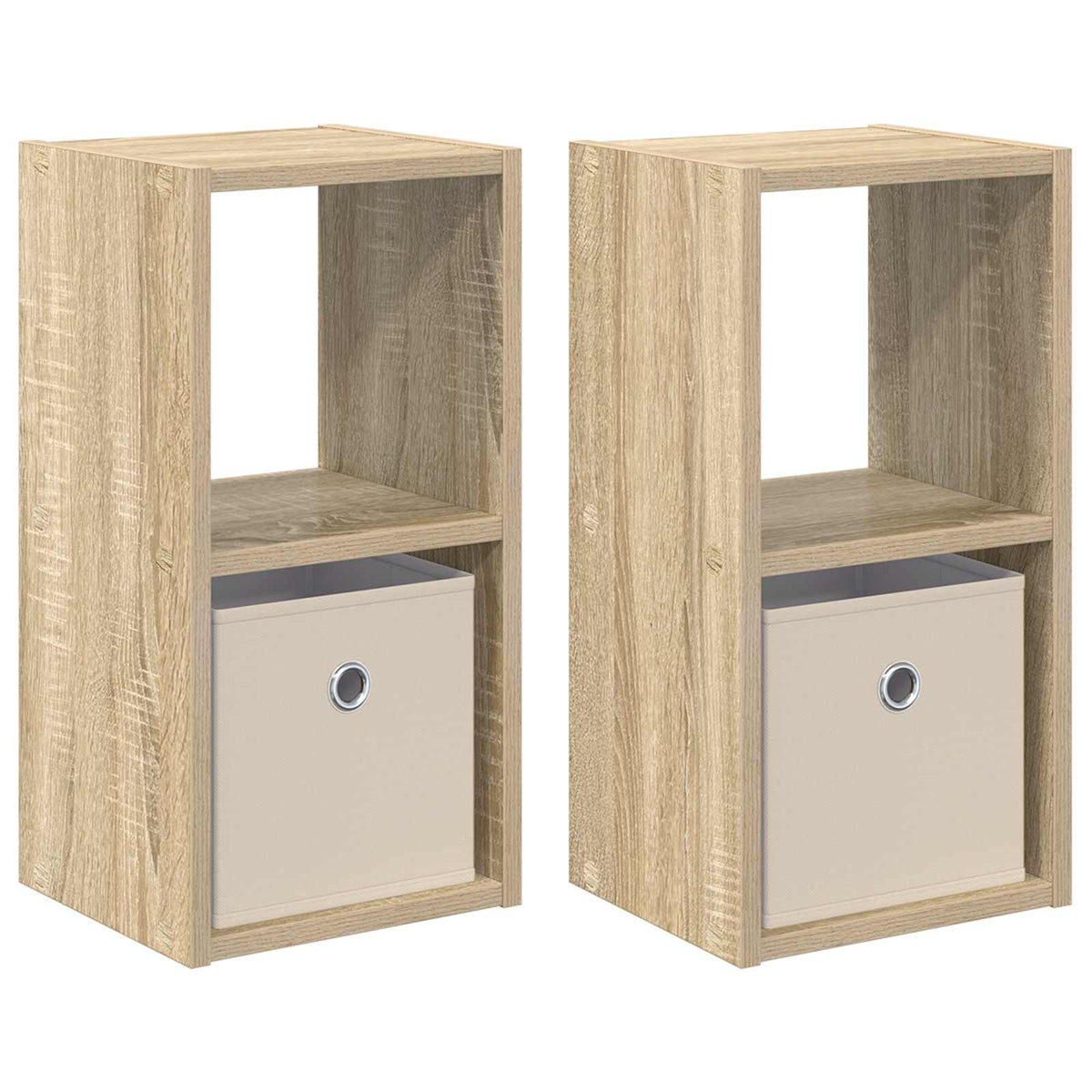 Sengebord 2 stk. Sonoma eg 25,5 x 22 x 49,5 cm Konstrueret træ