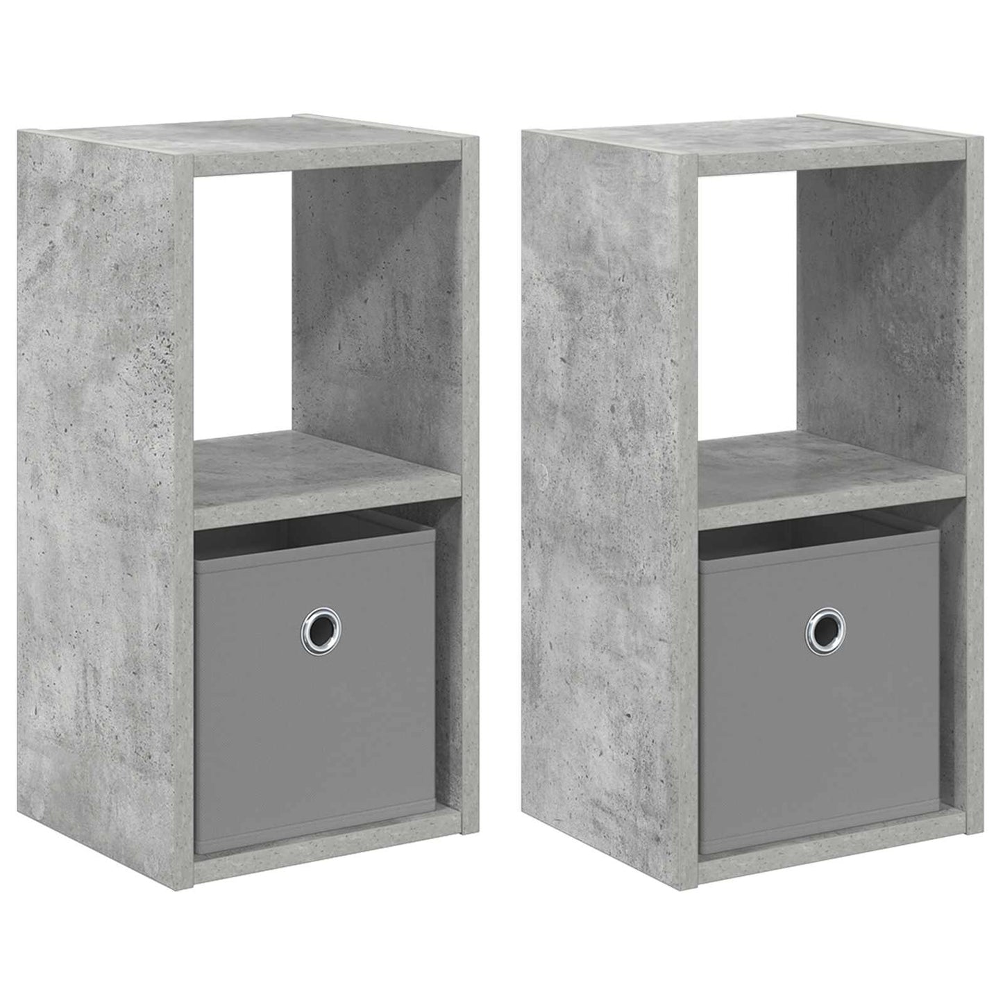 Sengebord 2 stk. Beton Grå 25,5 x 22 x 49,5 cm Konstrueret træ
