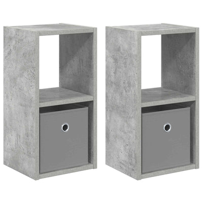 Sengebord 2 stk. Beton Grå 25,5 x 22 x 49,5 cm Konstrueret træ