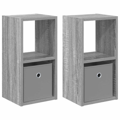 Sengebord 2 stk. Grå Sonoma 25,5 x 22 x 49,5 cm Konstrueret træ