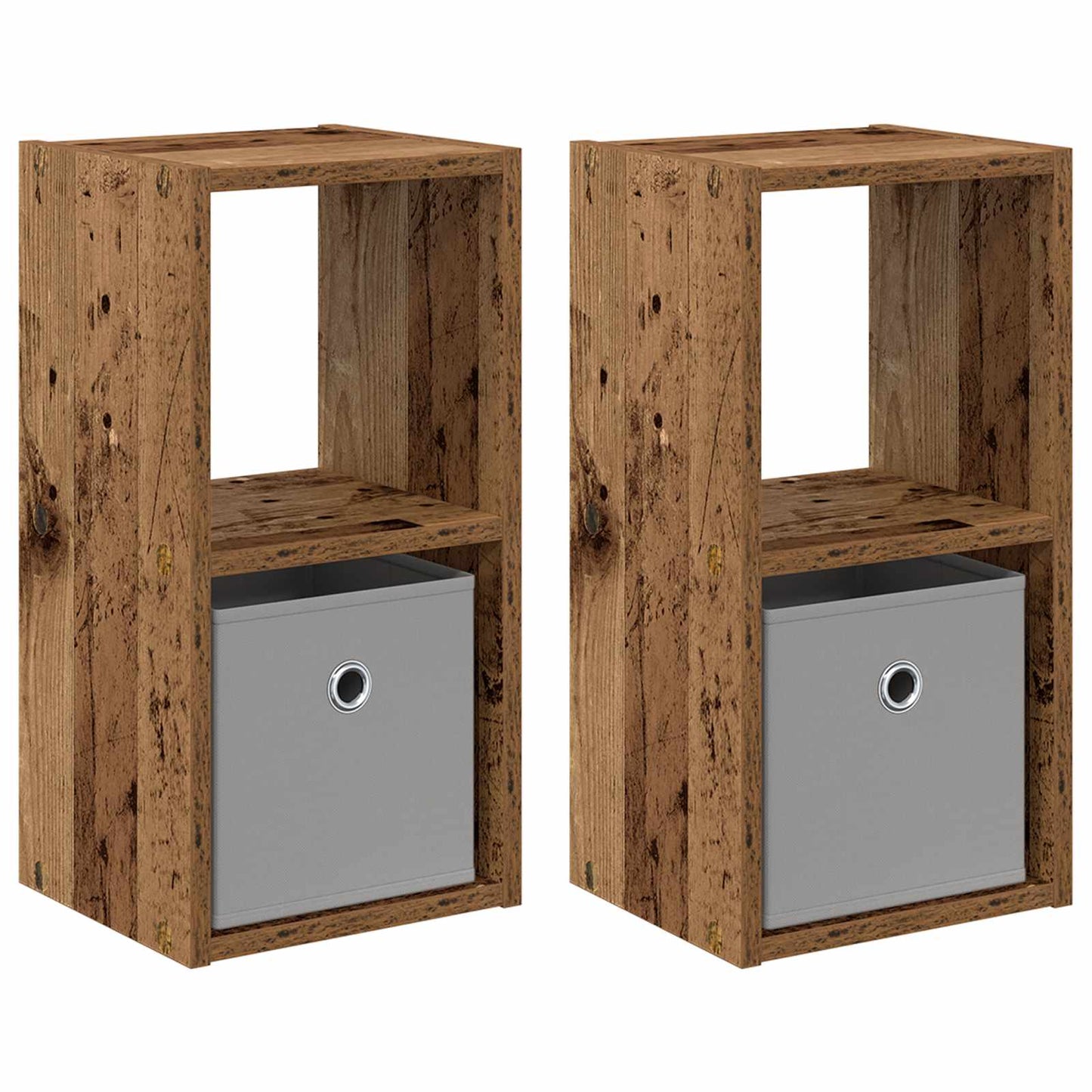 Sengebord 2 stk. Gammelt træ 25,5 x 22 x 49,5 cm