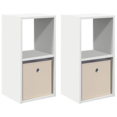 Sengebord 2 stk. Hvid 30,5 x 27 x 59,5 cm Konstrueret træ