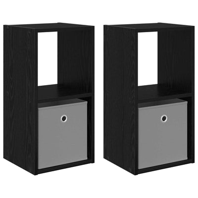 Sengebord 2 stk. Sort eg 30,5 x 27 x 59,5 cm Konstrueret træ