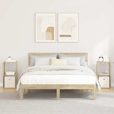 Sengebord 2 stk. Sonoma eg 30,5 x 27 x 59,5 cm Konstrueret træ