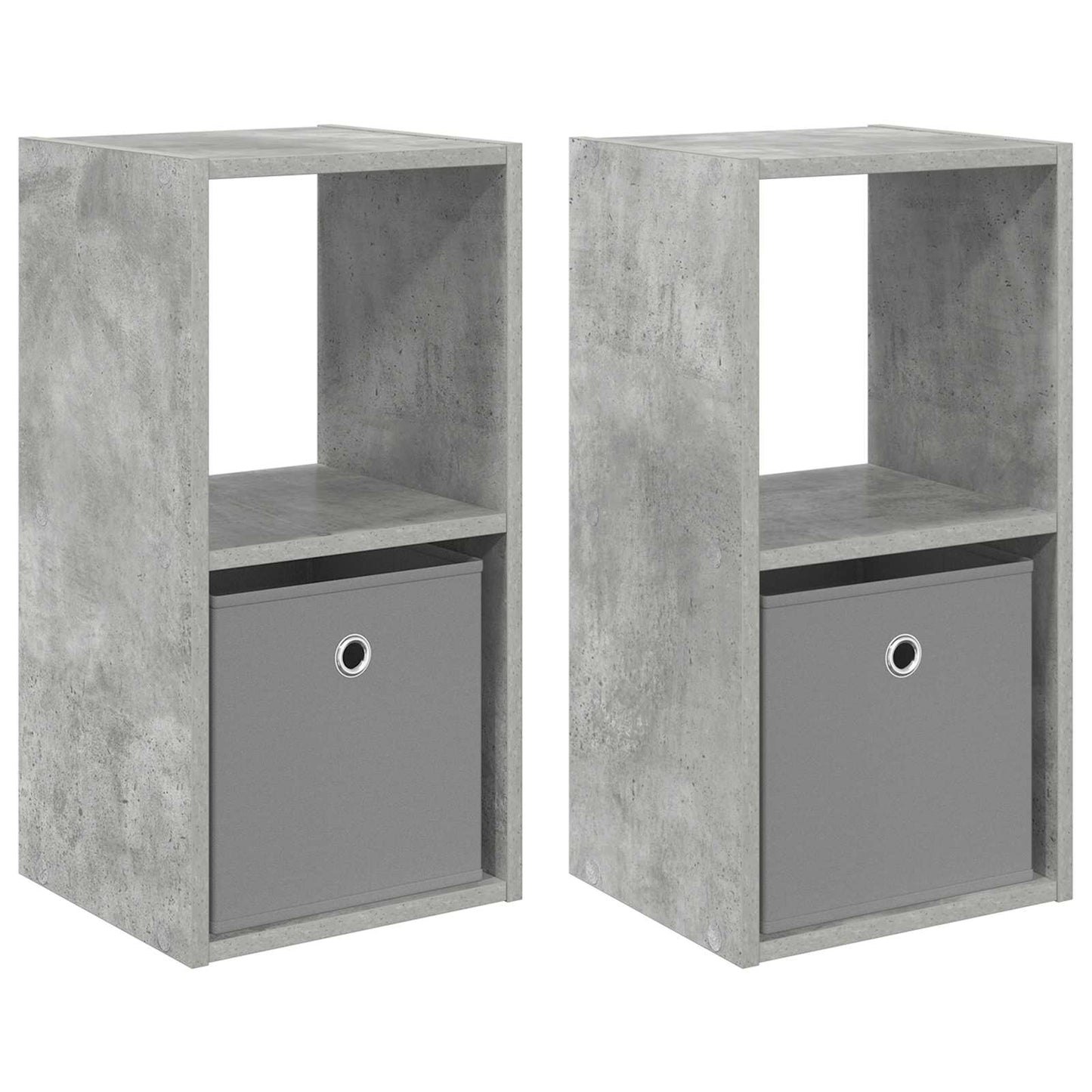 Sengebord 2 stk. Beton Grå 30,5 x 27 x 59,5 cm Konstrueret træ