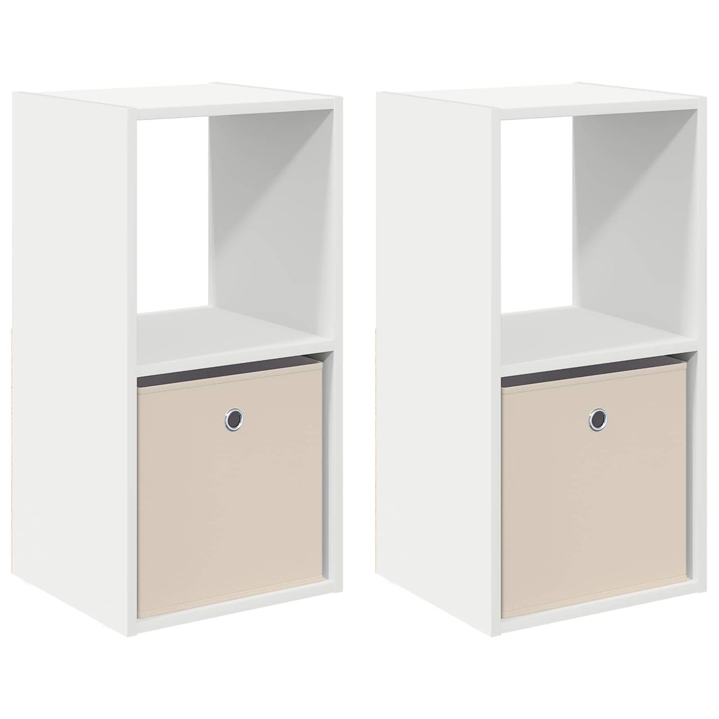 Sengebord 2 stk. Hvid 35 x 32 x 68,5 cm Konstrueret træ