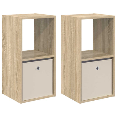Sengebord 2 stk. Sonoma eg 35 x 32 x 68,5 cm Konstrueret træ