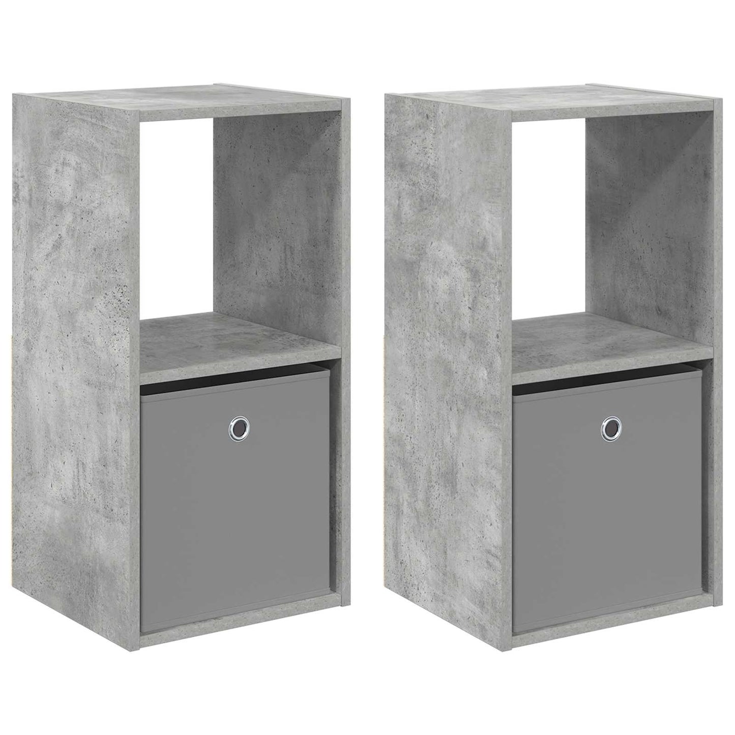 Sengebord 2 stk. Beton Grå 35 x 32 x 68,5 cm Konstrueret træ