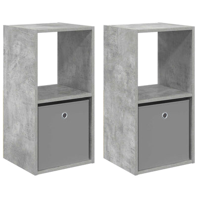 Sengebord 2 stk. Beton Grå 35 x 32 x 68,5 cm Konstrueret træ