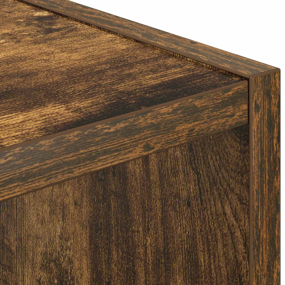 Sengebord 2 stk. Røget eg 35 x 32 x 68,5 cm Konstrueret træ