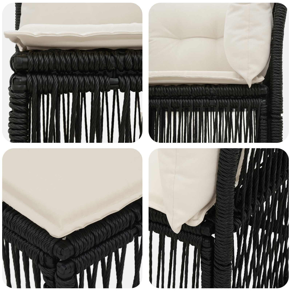 Hjørnesofa enhed Sort polyrattan