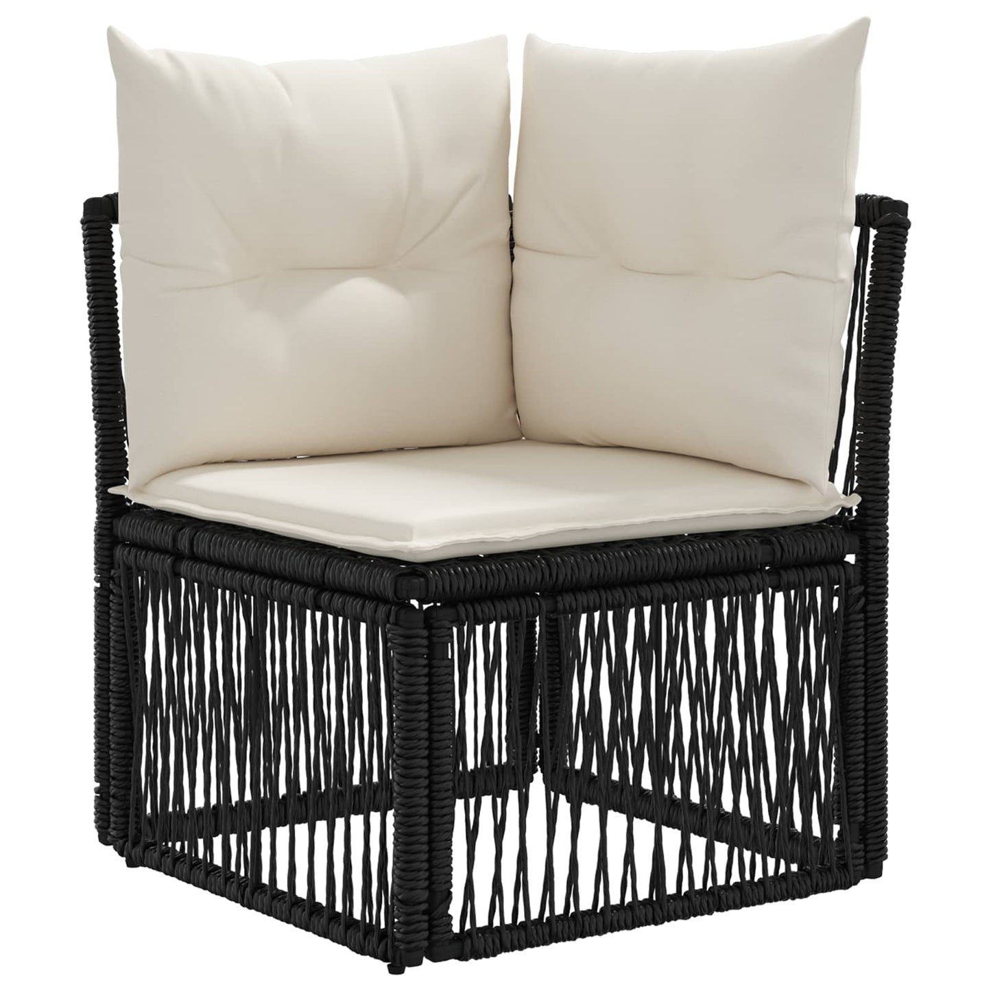 Hjørnesofa enhed Sort polyrattan