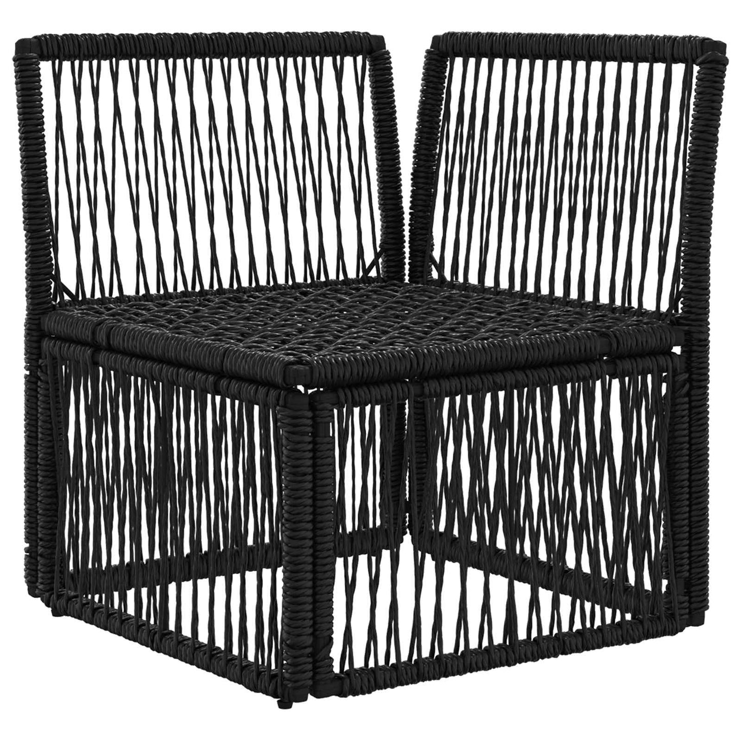 Hjørnesofa enhed Sort polyrattan
