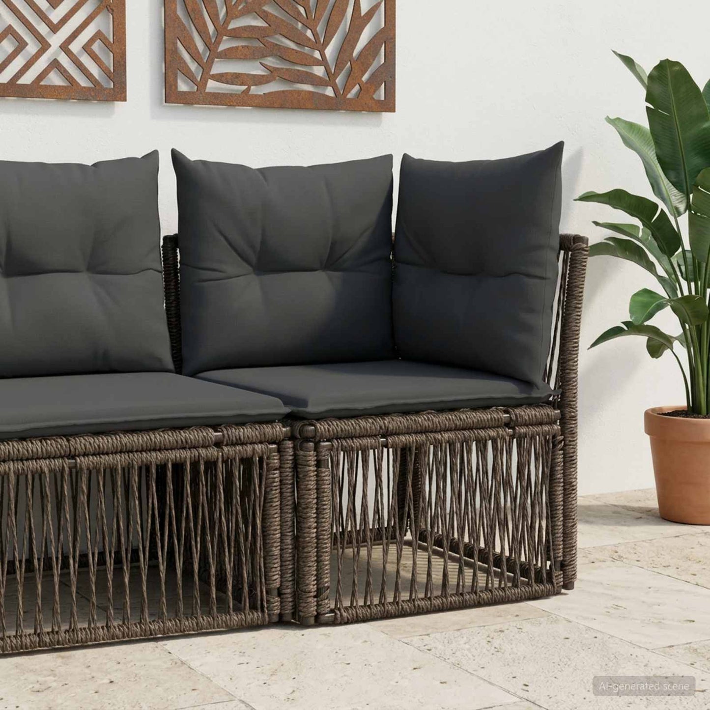 Hjørnesofa enhed Grå polyrattan