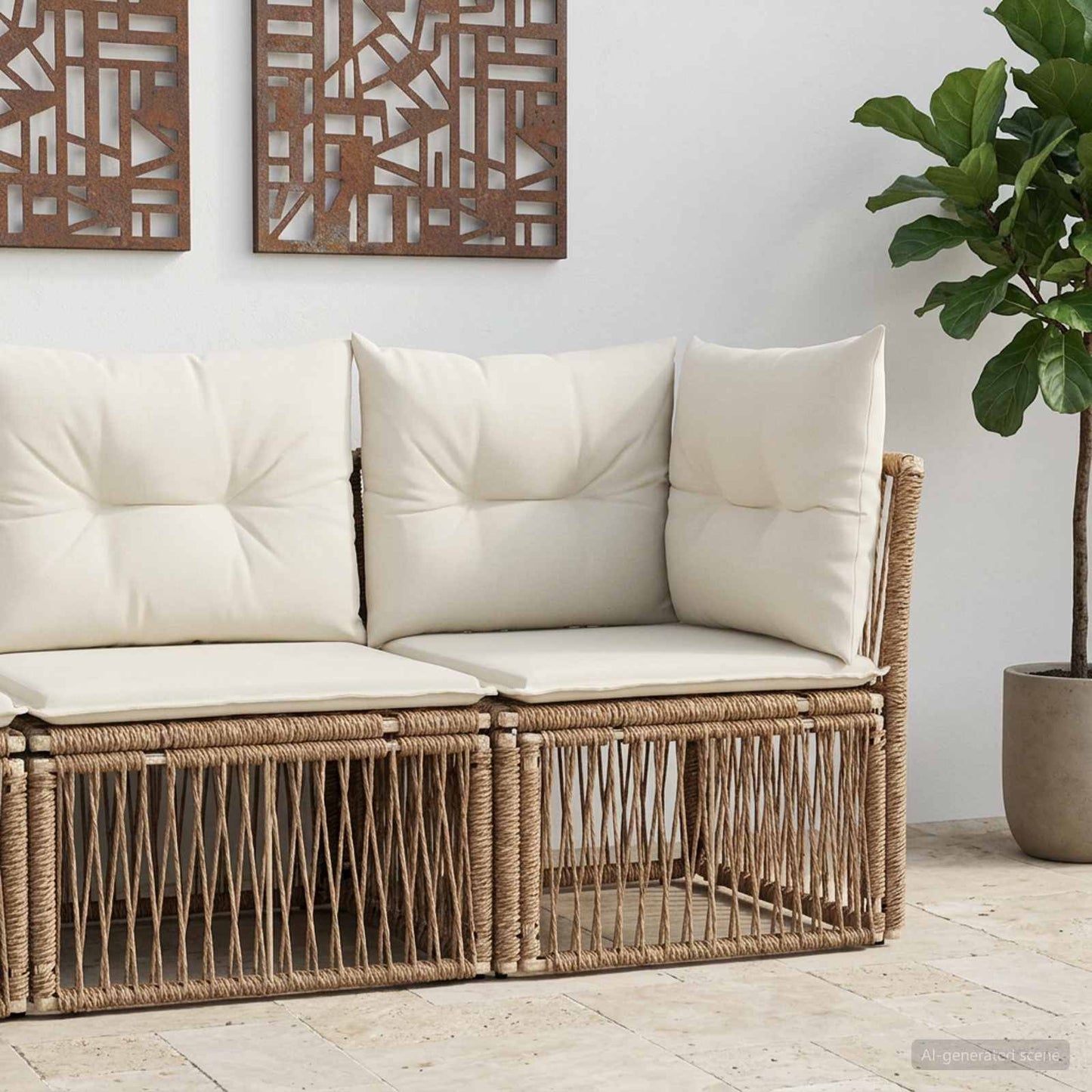 Hjørnesofa enhed Beige polyrattan