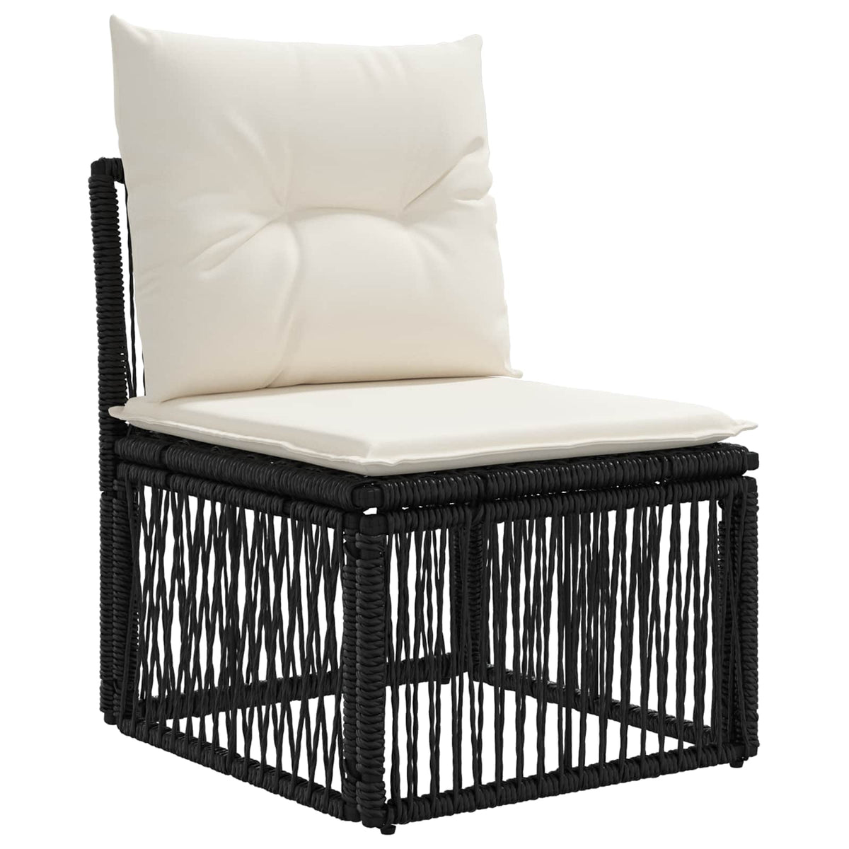 Armløs sofa enhed Sort polyrattan