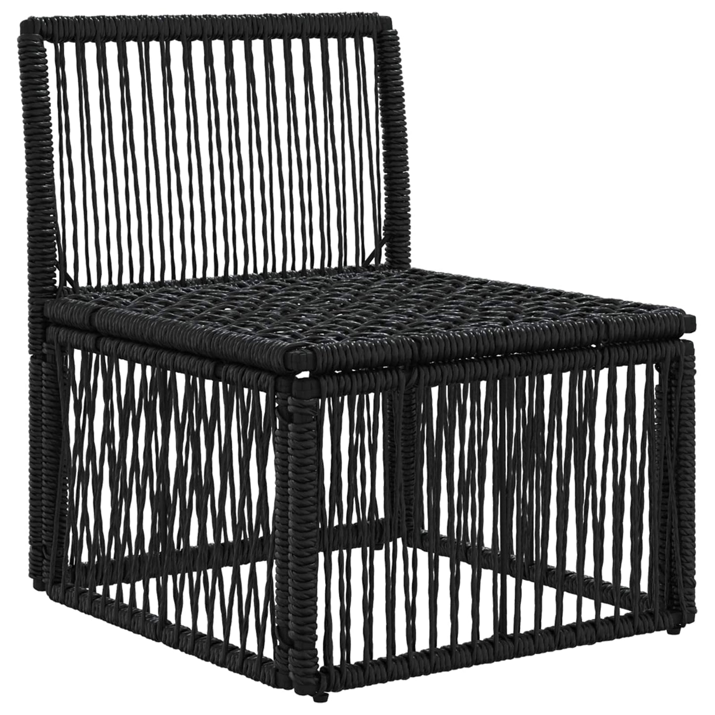 Armløs sofa enhed Sort polyrattan