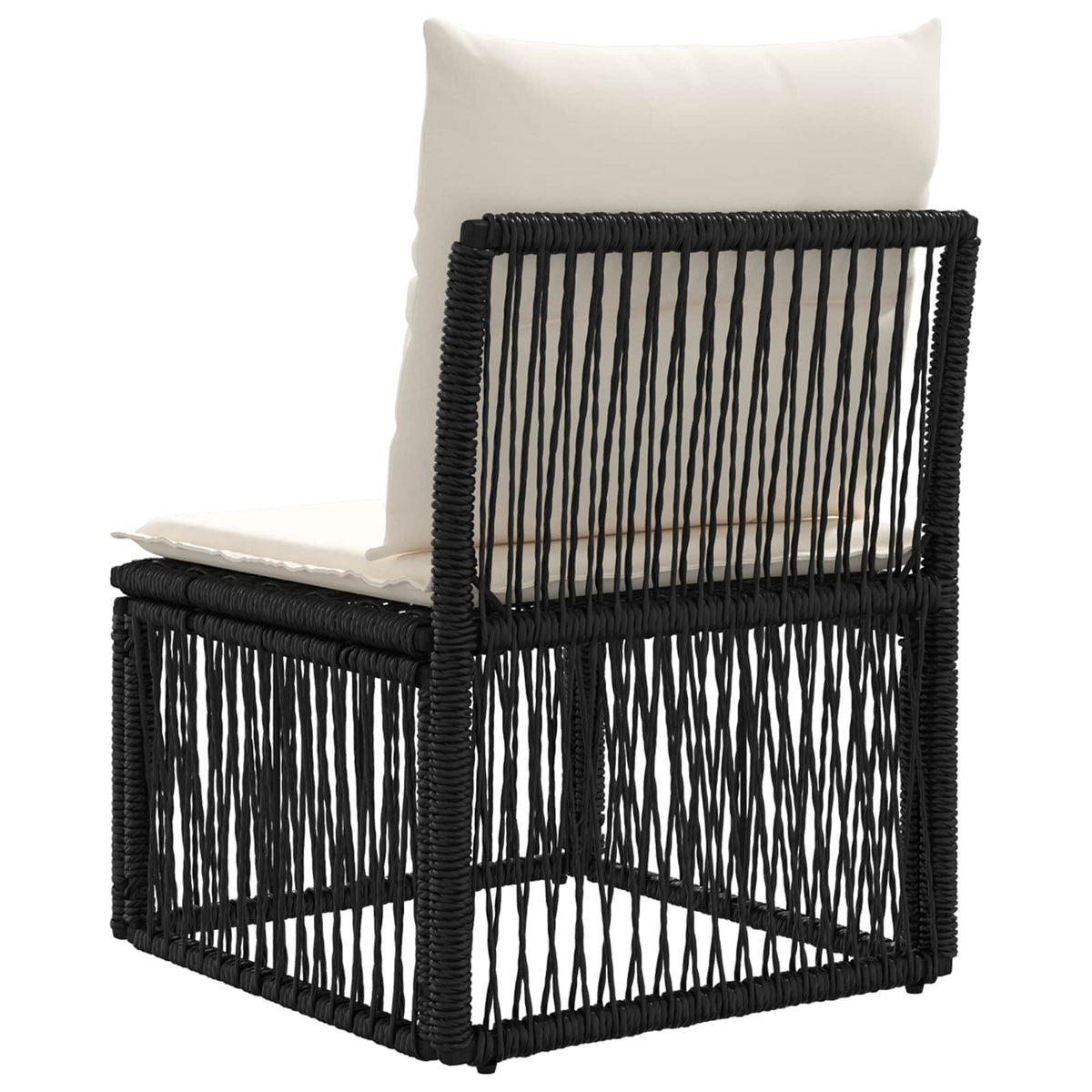 Armløs sofa enhed Sort polyrattan