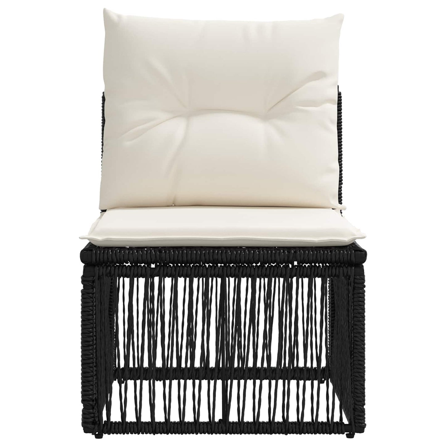 Armløs sofa enhed Sort polyrattan