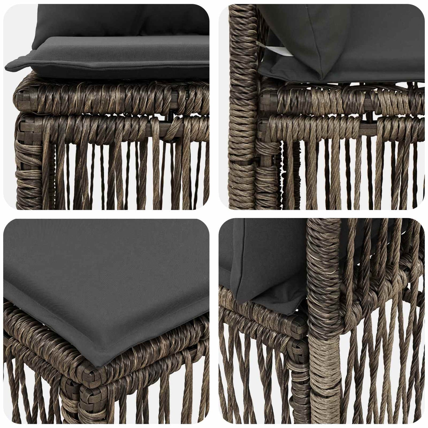 Armløs sofa enhed Grå polyrattan