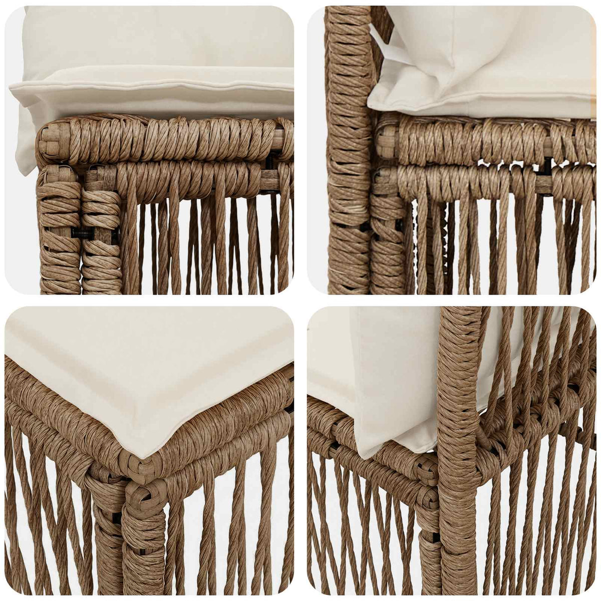 Armløs sofa enhed Beige polyrattan