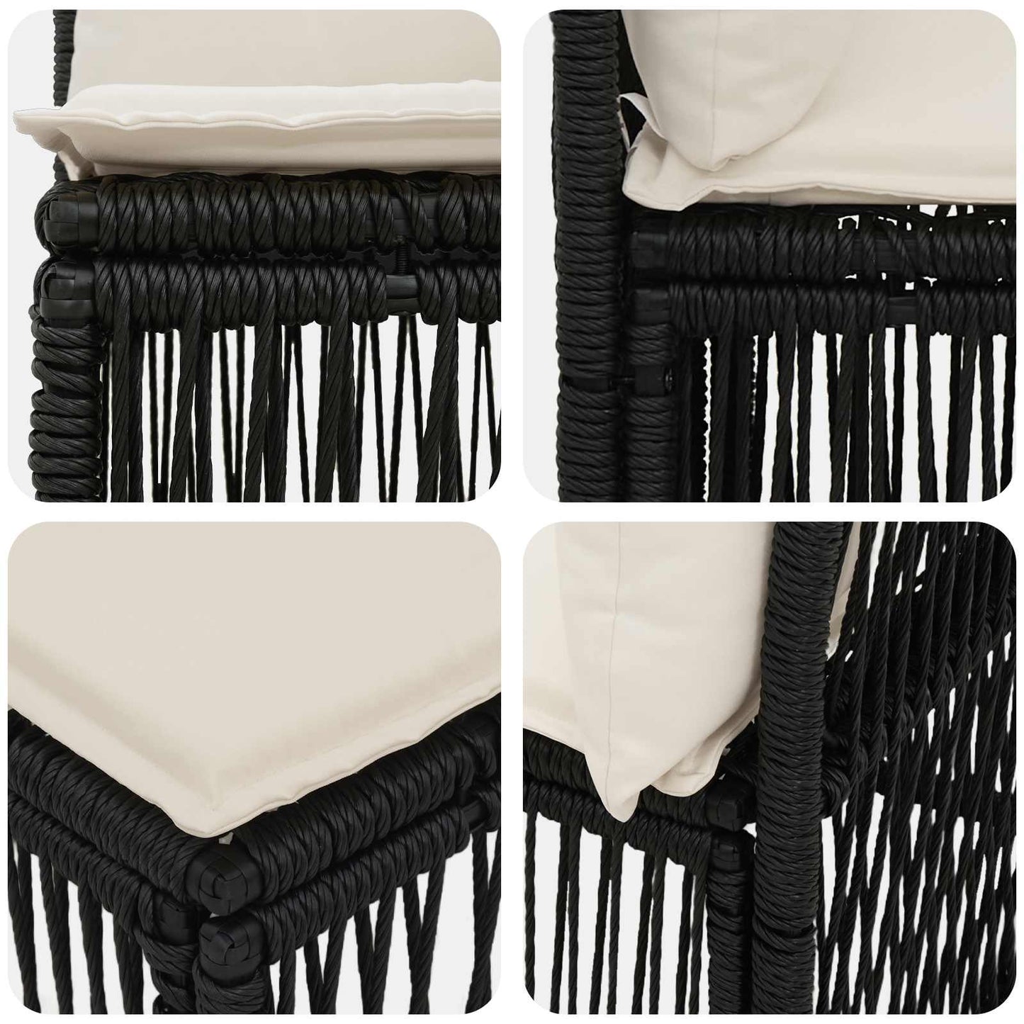 4-sæders sofa 4 stk. 4-Antal sæder Sort polyrattan