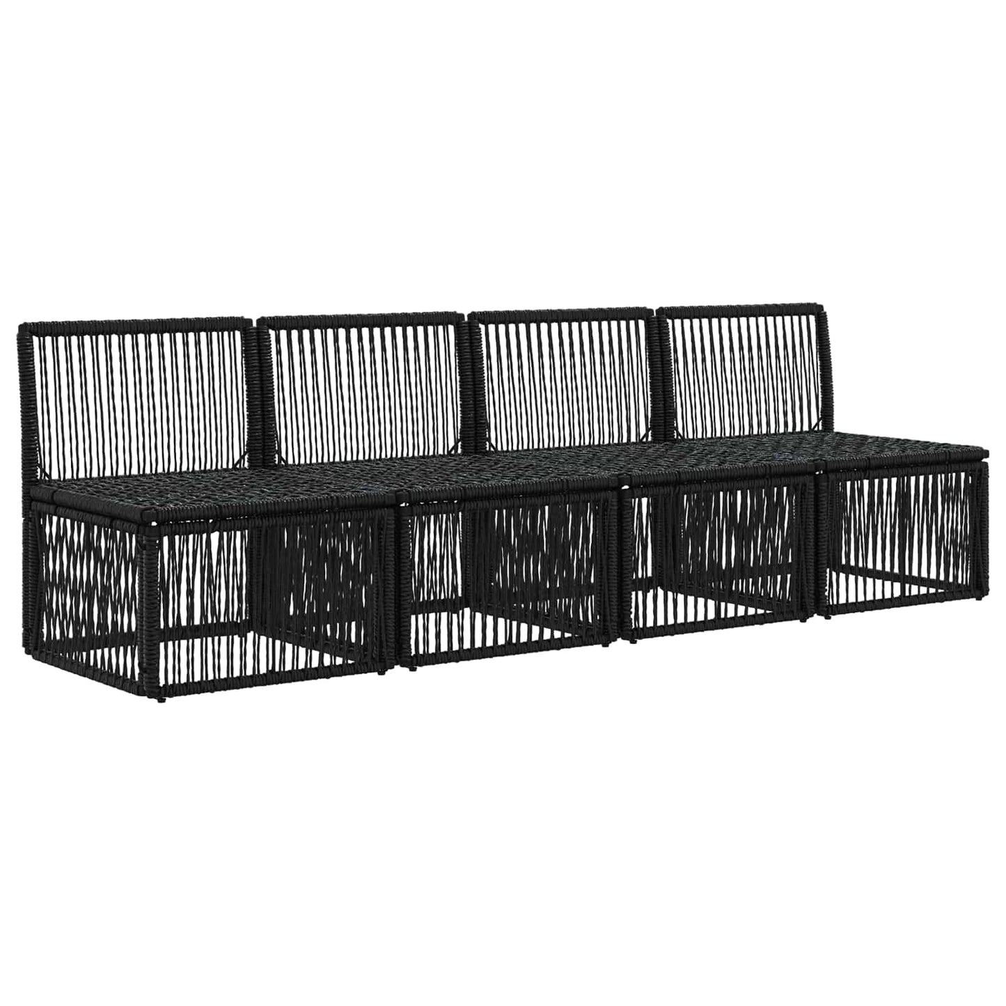 4-sæders sofa 4 stk. 4-Antal sæder Sort polyrattan
