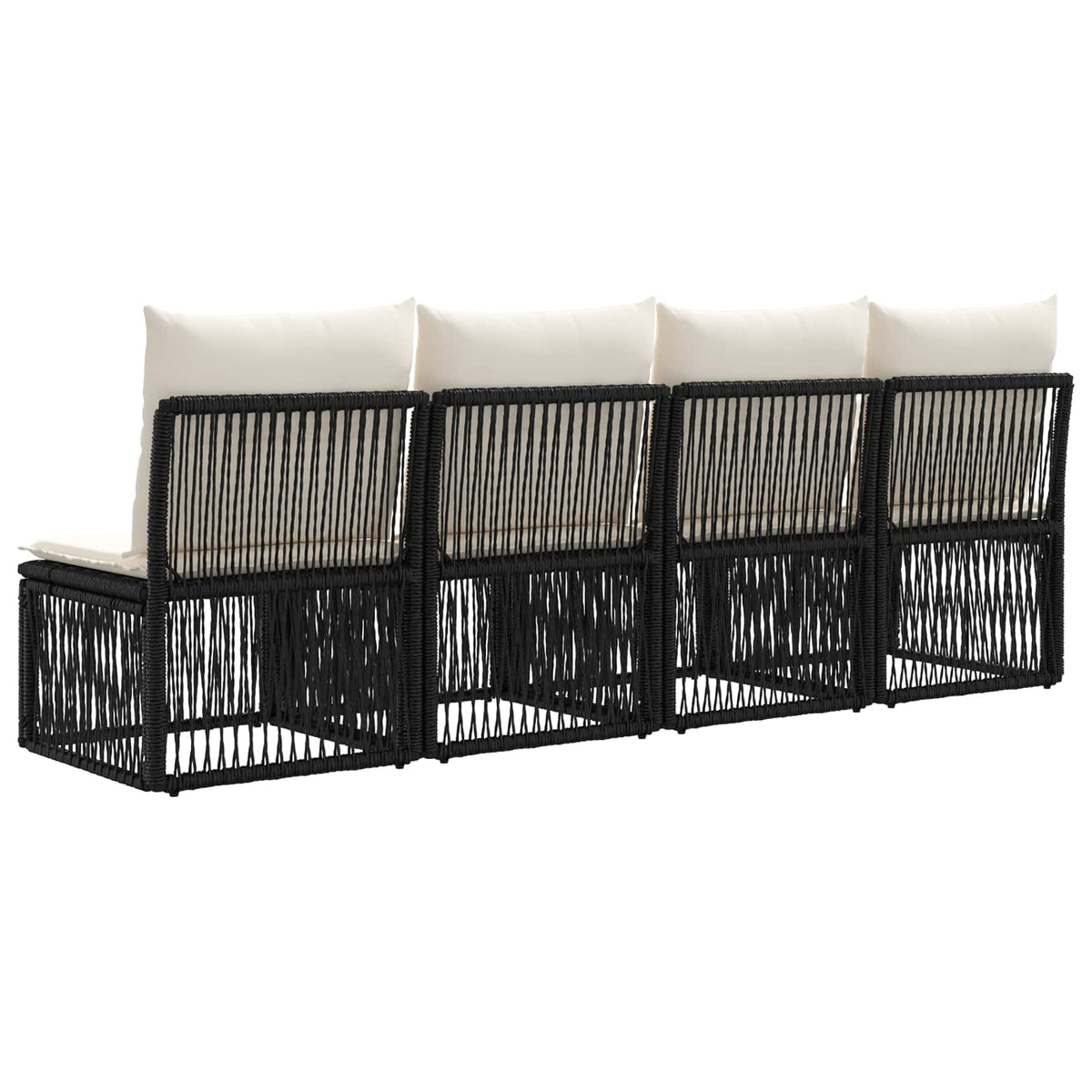 4-sæders sofa 4 stk. 4-Antal sæder Sort polyrattan