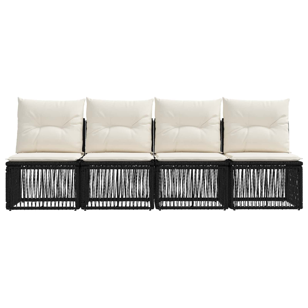 4-sæders sofa 4 stk. 4-Antal sæder Sort polyrattan