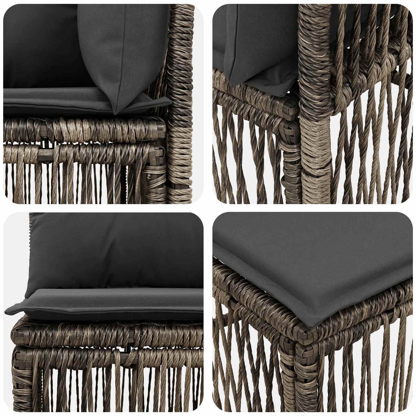 4-sæders sofa 4 stk. 4-Antal sæder Grå polyrattan