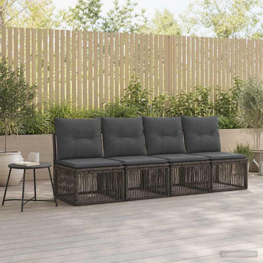 4-sæders sofa 4 stk. 4-Antal sæder Grå polyrattan