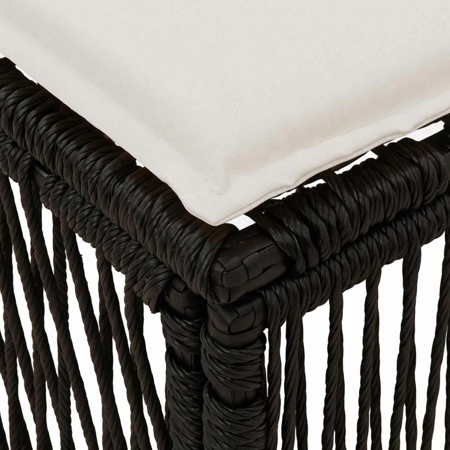 Fodskammel Sort polyrattan