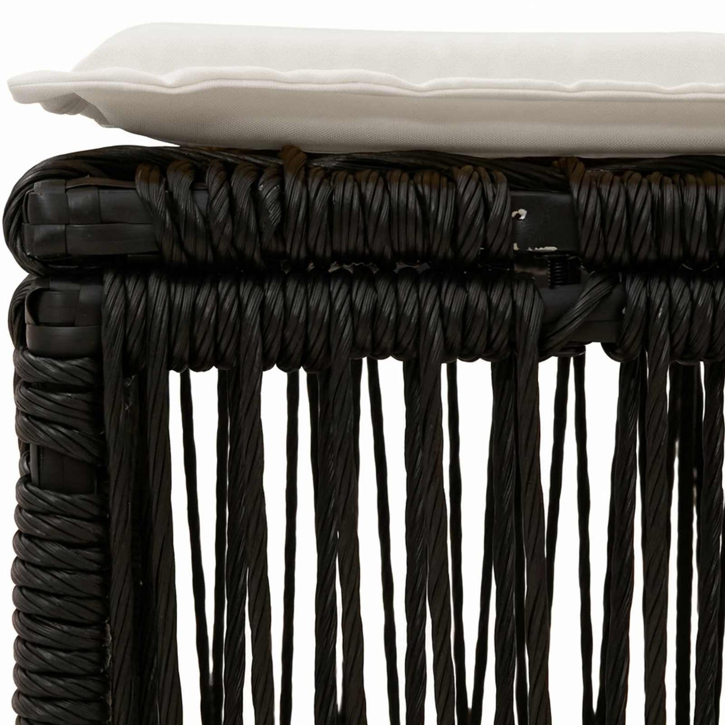 Fodskammel Sort polyrattan