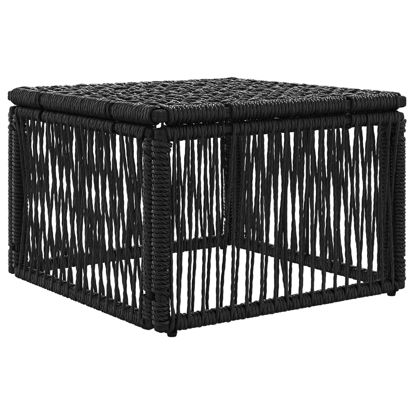 Fodskammel Sort polyrattan