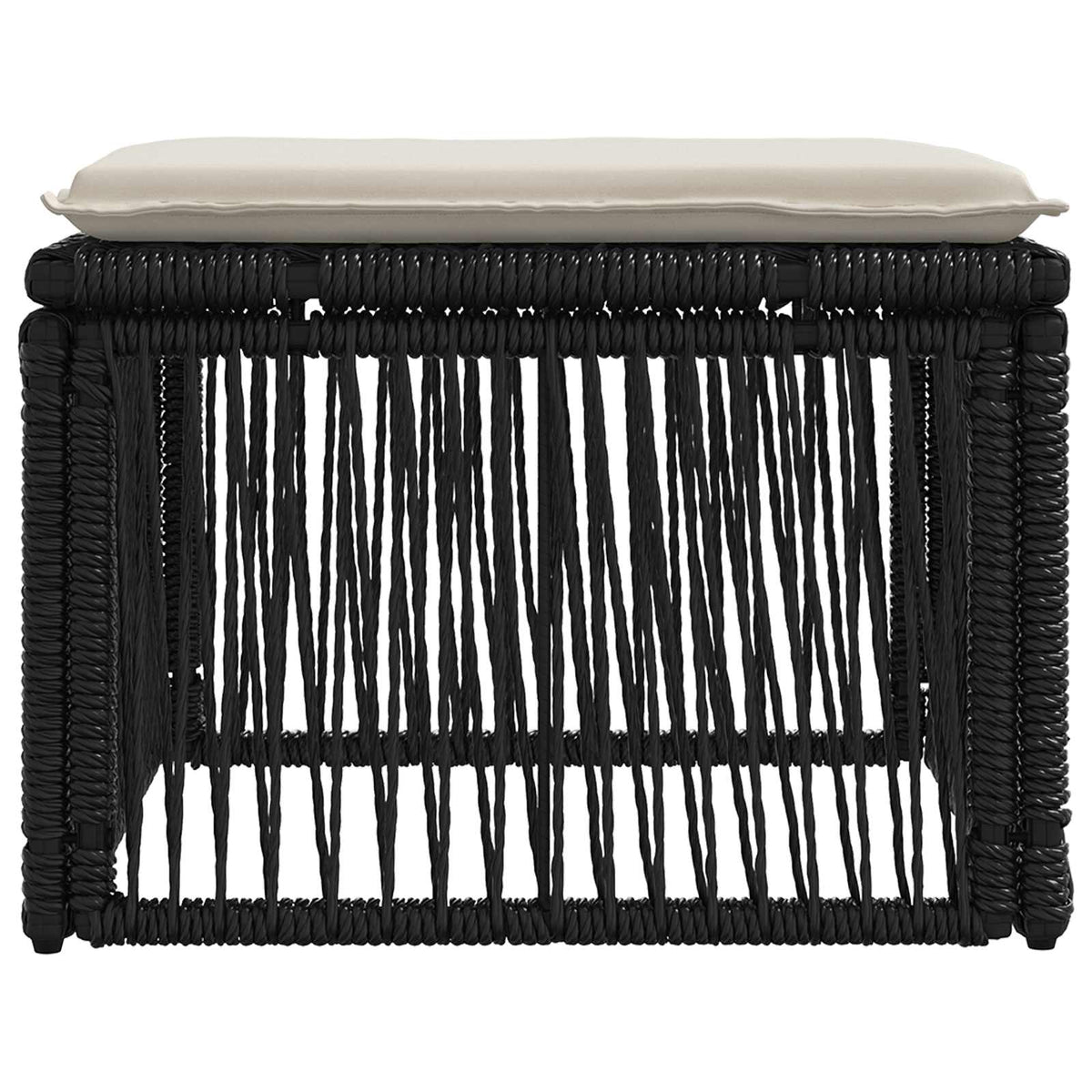 Fodskammel Sort polyrattan