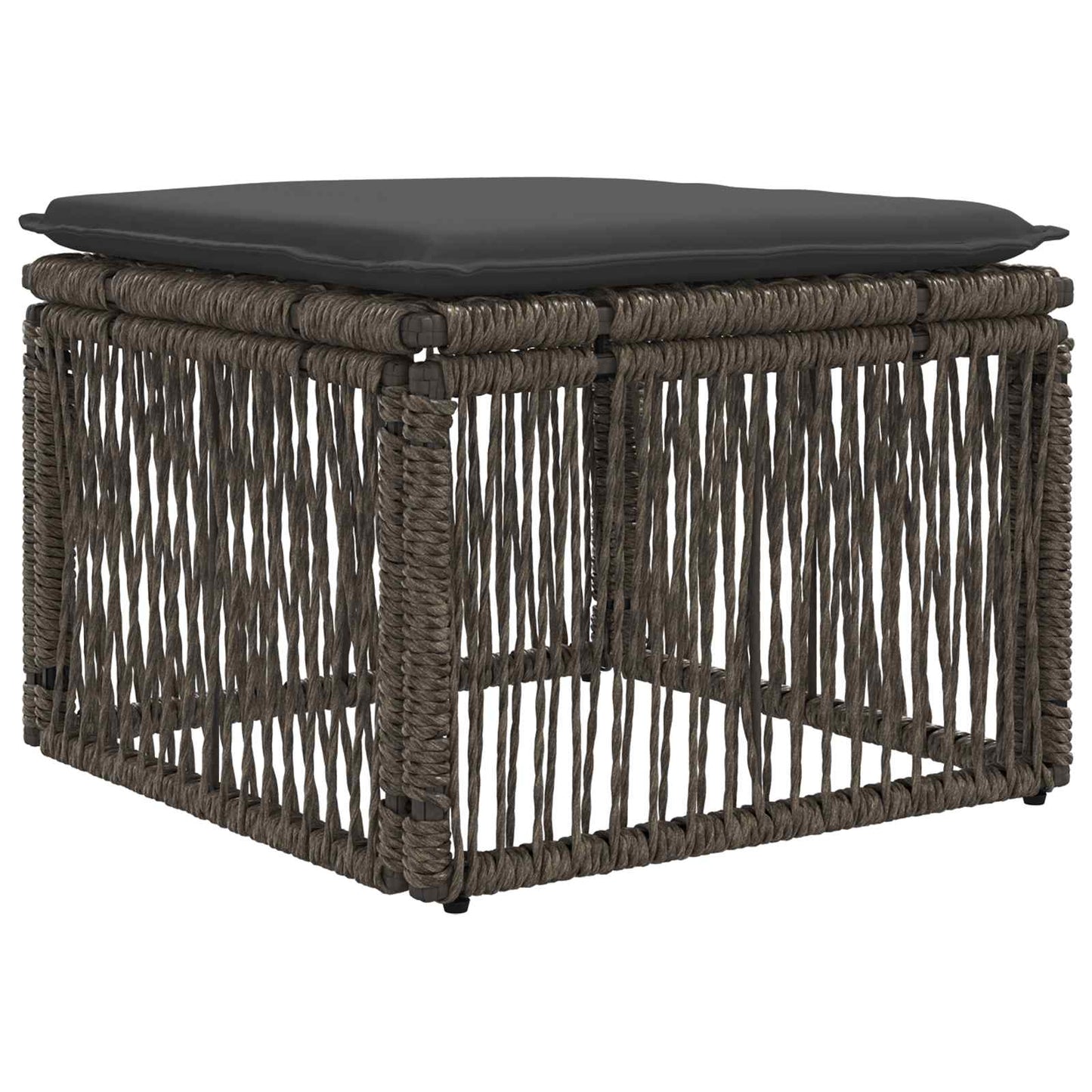 Fodskammel Grå polyrattan