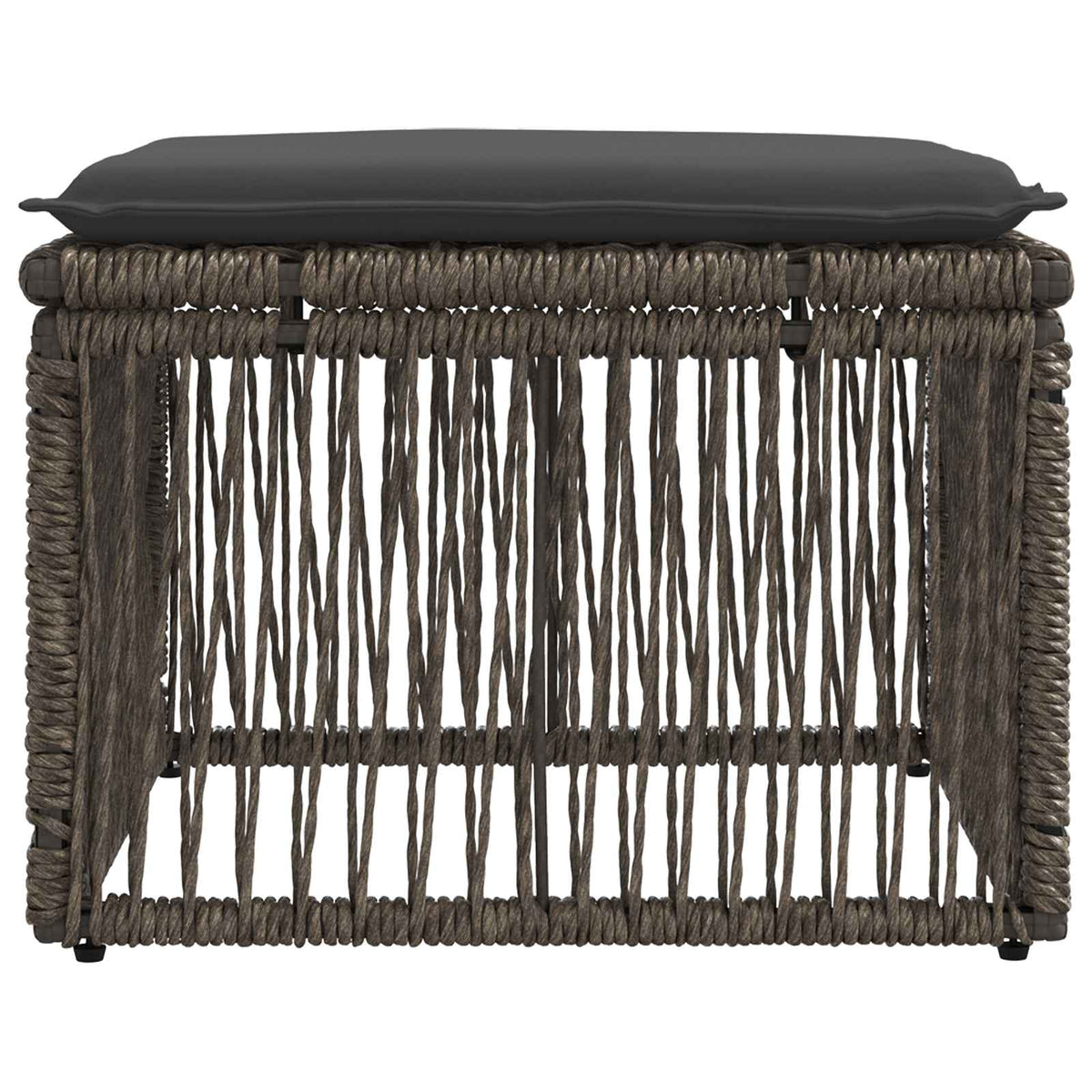 Fodskammel Grå polyrattan