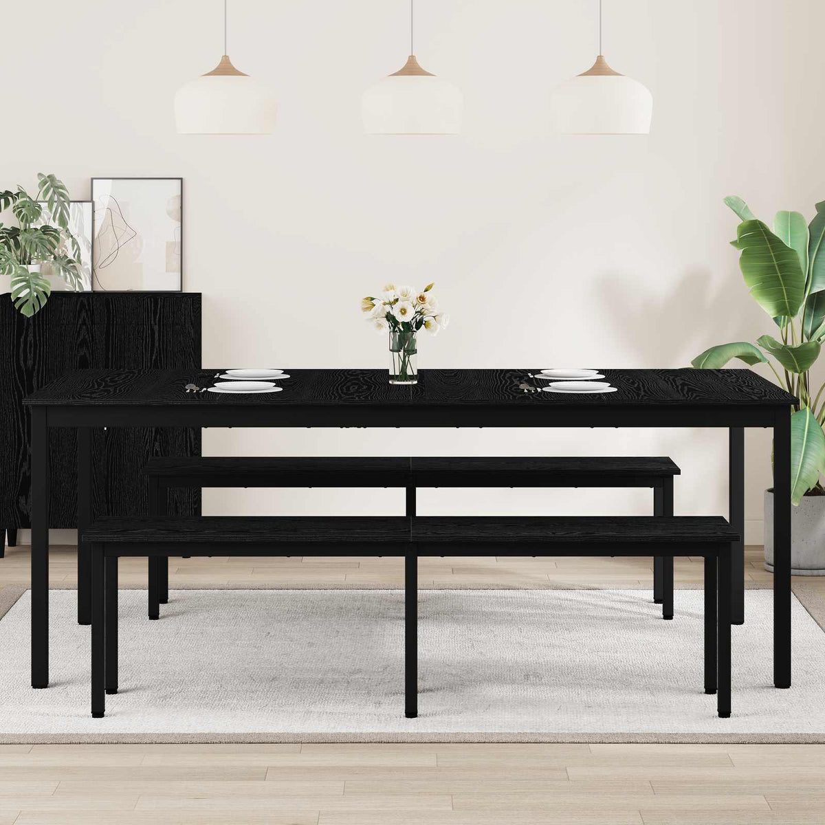 Spiseborde 200 x 100 x 75 cm Konstrueret træ Rektangulær
