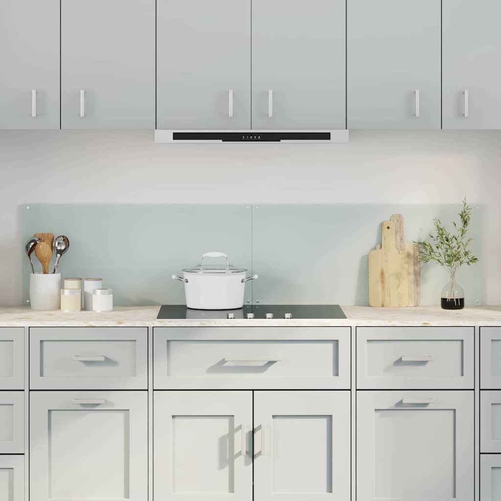 Køkkenbacksplash 2 stk. Hvid 90 x 40 cm hærdet glas