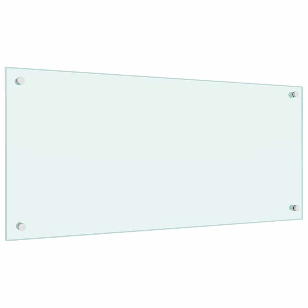 Køkkenbacksplash 2 stk. Hvid 90 x 40 cm hærdet glas