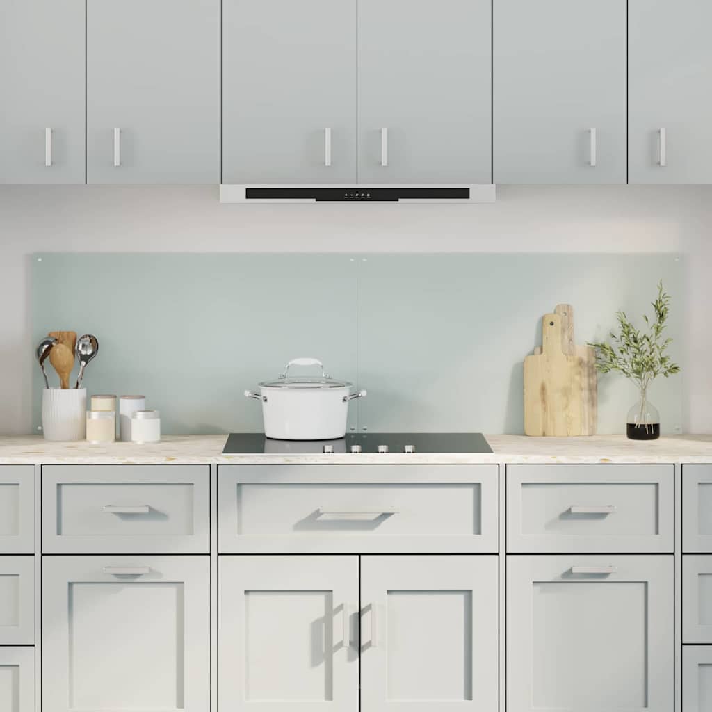 Køkkenbacksplash 2 stk. Hvid 90 x 50 cm hærdet glas