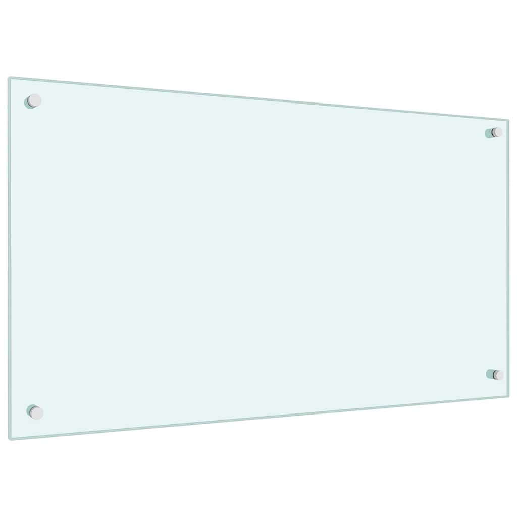 Køkkenbacksplash 2 stk. Hvid 90 x 50 cm hærdet glas