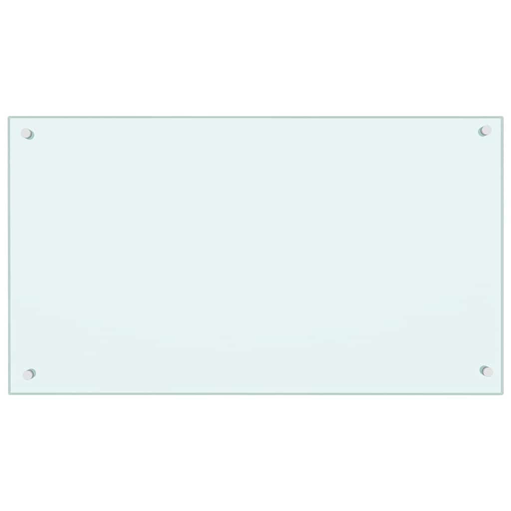 Køkkenbacksplash 2 stk. Hvid 90 x 50 cm hærdet glas