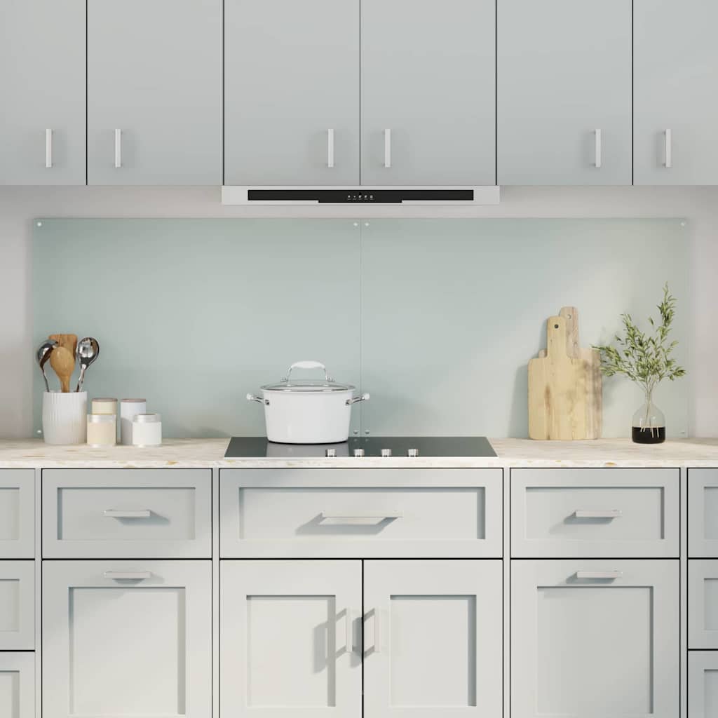 Køkkenbacksplash 2 stk. Hvid 90 x 60 cm hærdet glas
