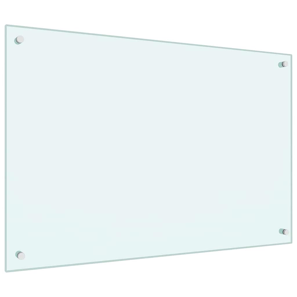 Køkkenbacksplash 2 stk. Hvid 90 x 60 cm hærdet glas