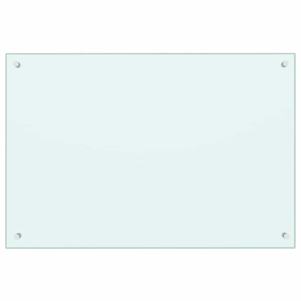 Køkkenbacksplash 2 stk. Hvid 90 x 60 cm hærdet glas