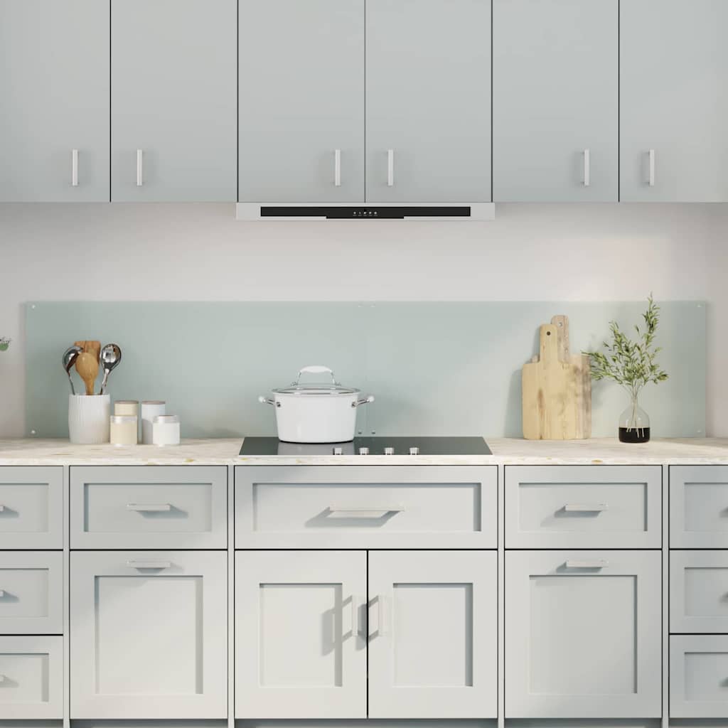 Køkkenbacksplash 2 stk. Hvid 100 x 40 cm hærdet glas